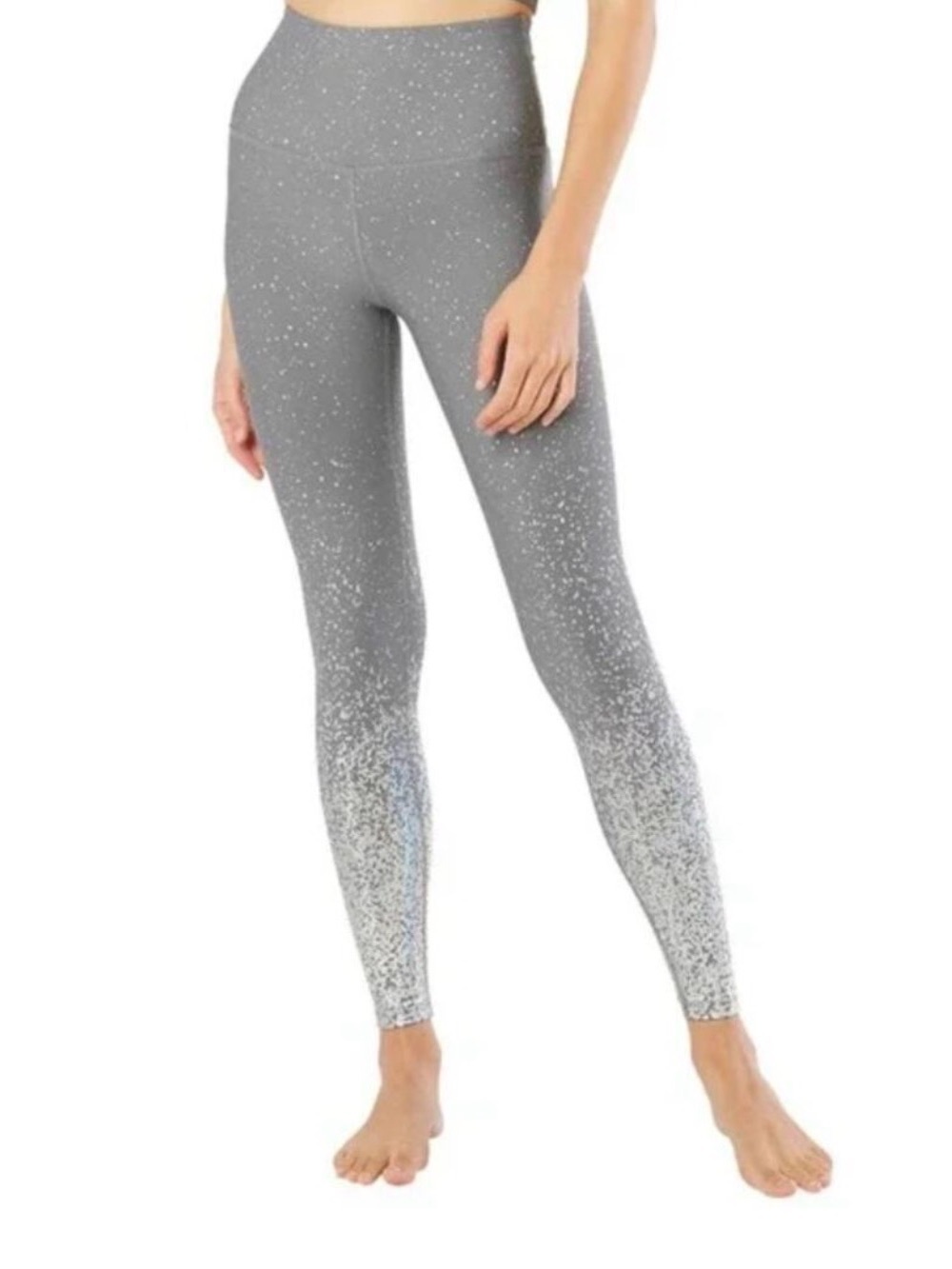 Beyond Yoga Alloy Gray Ombre High-Waisted Midi Athletic Leggings Size S